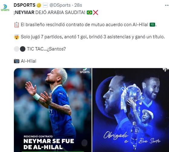Así reaccionó la prensa internacional a la salida de Neymar del Al Hilal Saudí: “las cifras de una ruina faraónica”