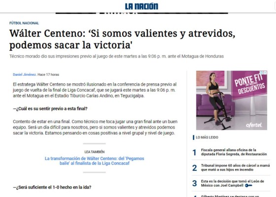 Prensa de Costa Rica: 'Saprissa se somete al infierno; enfrentará a un Motagua decaído'