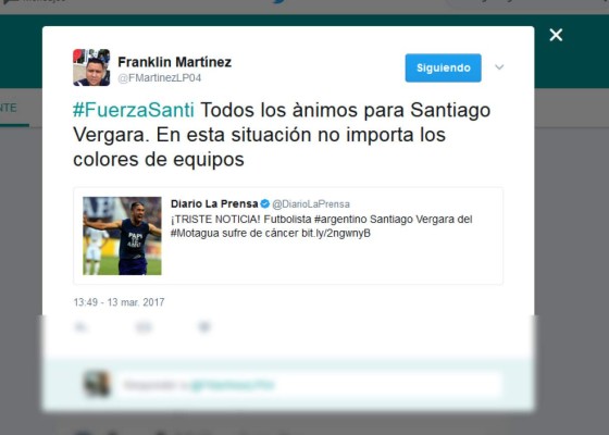 Compañeros, afición y periodistas muestran su apoyo a Santiago Vergara