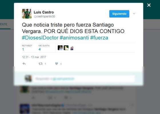 Compañeros, afición y periodistas muestran su apoyo a Santiago Vergara