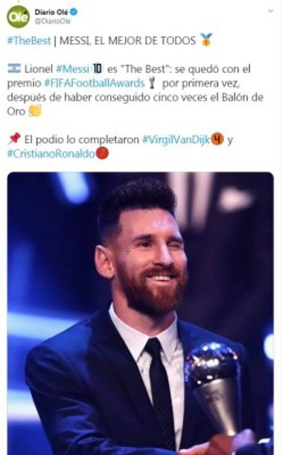 ¡Se rinden ante Lio! Lo que dicen los medios sobre Messi tras ganar su primer The Best
