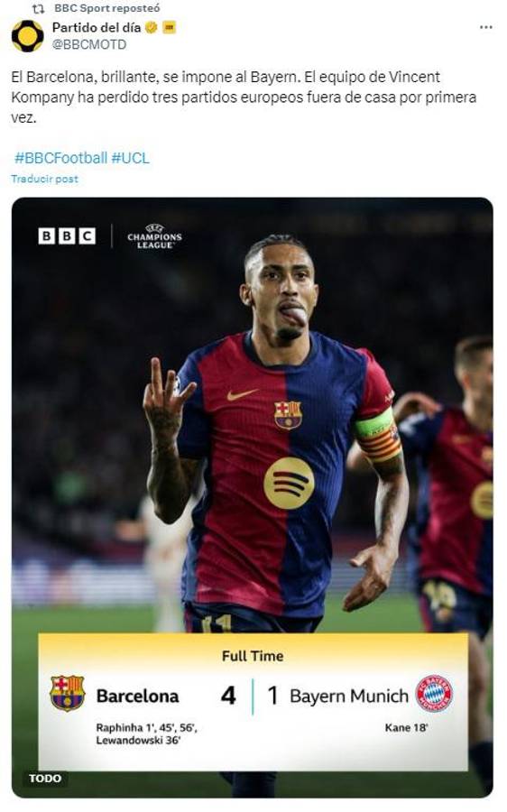 “¿Quién es Muller?” y “venganza con paliza”: la reacción del prensa tras paliza de Barcelona al Bayern Múnich