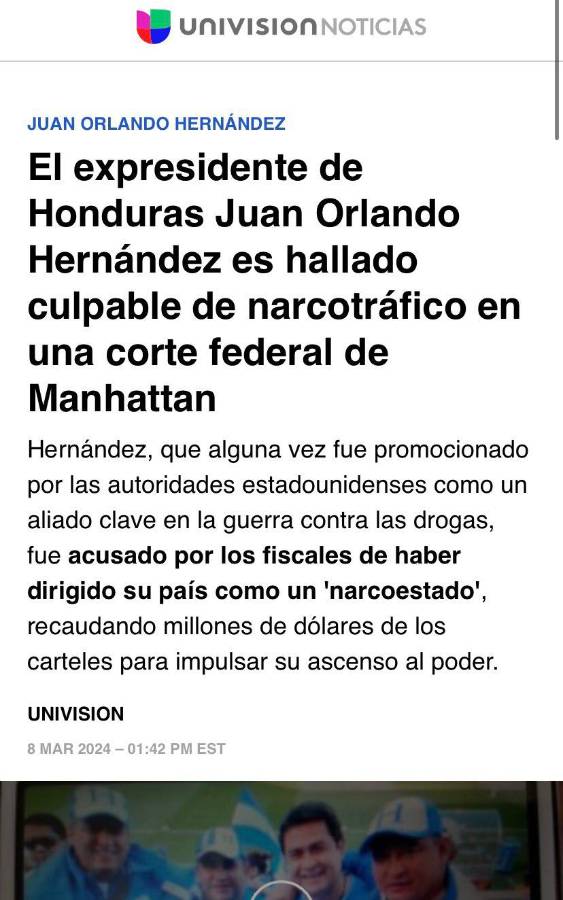 JOH le da la vuelta al mundo: prensa internacional estalla tras hallar culpable al expresidente de Honduras