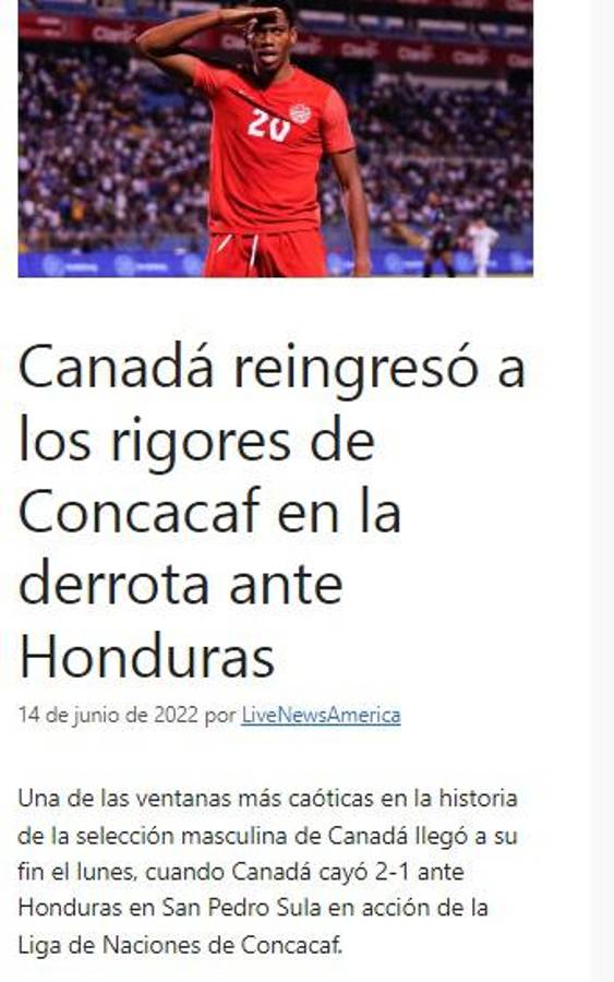 Se quejan del césped y ¿se acabó la dinastía?: Así reaccionó la prensa internacional tras el triunfo de Honduras sobre Canadá
