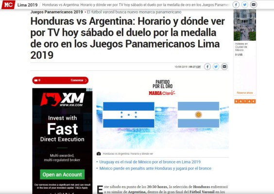Lo que dicen los medios internacionales sobre la final entre Honduras y Argentina