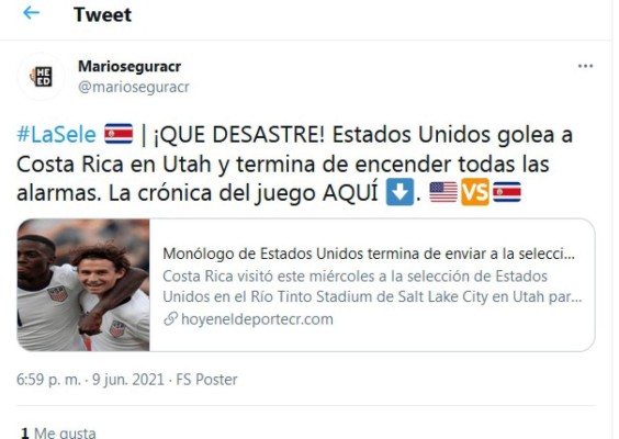 La prensa de Costa Rica explota contra su selección tras la goleada ante USA: 'Fuera todos, dan pena'