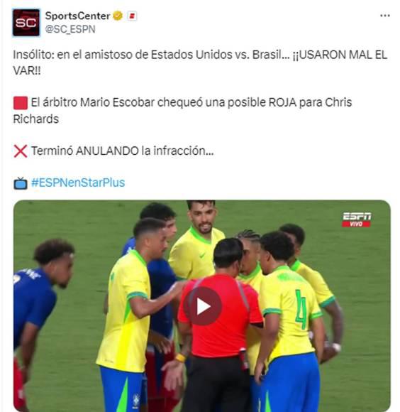 “Insólito uso del VAR y tenía que ser de Concacaf”: la dura reacción contra Said Martínez  por su error en el EEUU - Brasil