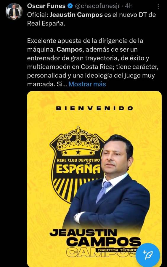 “Un multicampeón”, Prensa tica y hondureña destaca fichaje de Jeaustin Campos por el Real España de la Liga Nacional