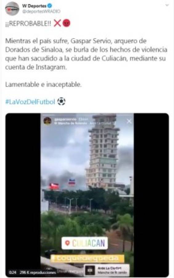 Lo que dicen en redes sociales de Gaspar Servio tras su polémico vídeo en Culiacán: 'Futbolista sin cerebro' 