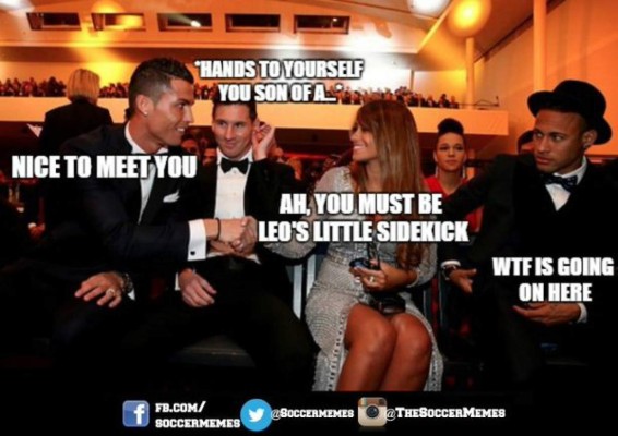 El saludo entre Cristiano Ronaldo y Antonella Roccuzzo también arrasa en memes
