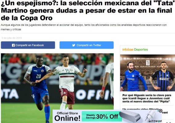 Lo que dice la prensa mexicana previo a la final de la Copa Oro: 'De goles en abundancia a sequía'&nbsp;&nbsp;