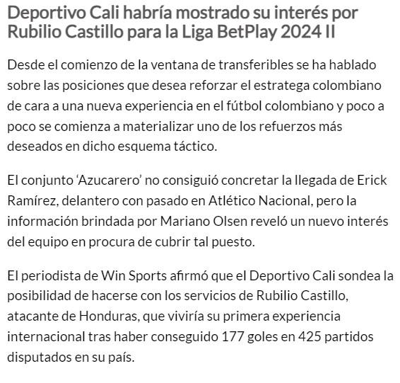 Lo que dice canalrcn de Colombia sobre Rubilio Castillo.