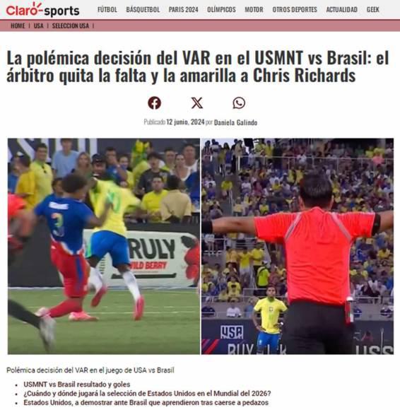 “Insólito uso del VAR y tenía que ser de Concacaf”: la dura reacción contra Said Martínez  por su error en el EEUU - Brasil