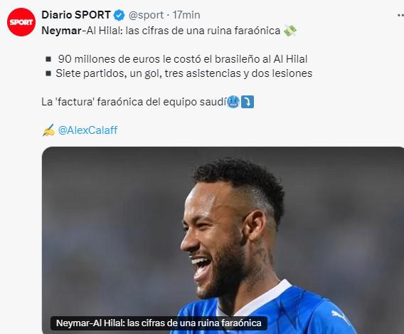 Así reaccionó la prensa internacional a la salida de Neymar del Al Hilal Saudí: “las cifras de una ruina faraónica”