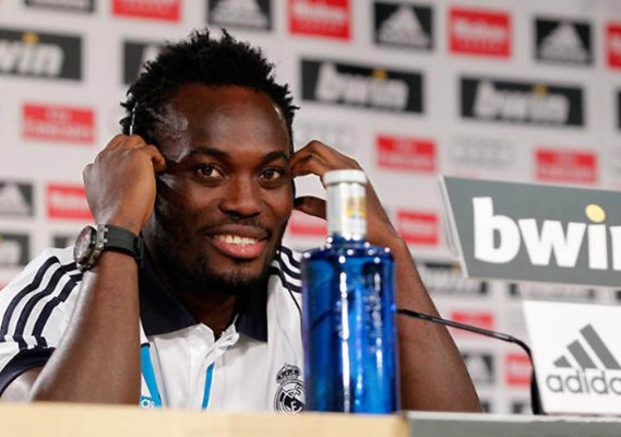 Imágenes del primer entrenamiento de Essien con el Real Madrid.