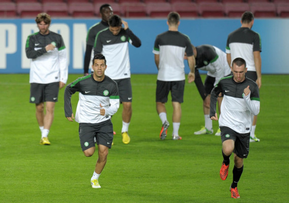 Imágenes del entrenamiento del Barca y Celtic