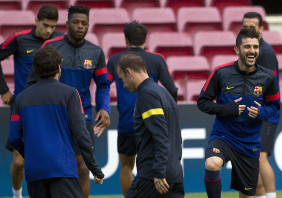 Imágenes del entrenamiento del Barca y Celtic