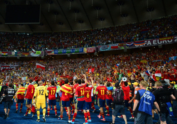La celebración de España, campeón de Europa