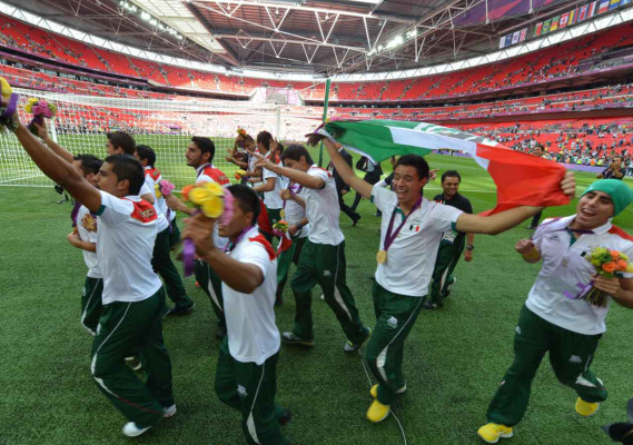 Mexico celebra su medalla de oro en londres.