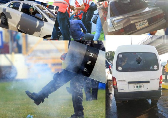 FOTOS: Vidrios rotos, sangre y muchas piedras dejó el clásico capitalino