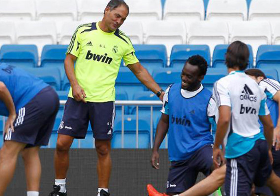 Imágenes del primer entrenamiento de Essien con el Real Madrid.