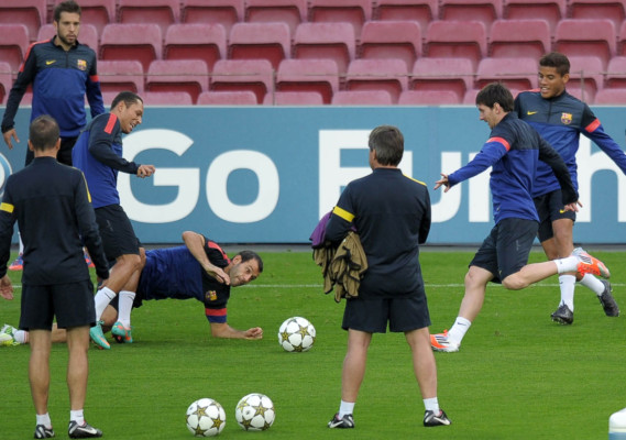 Imágenes del entrenamiento del Barca y Celtic