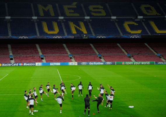 Imágenes del entrenamiento del Barca y Celtic