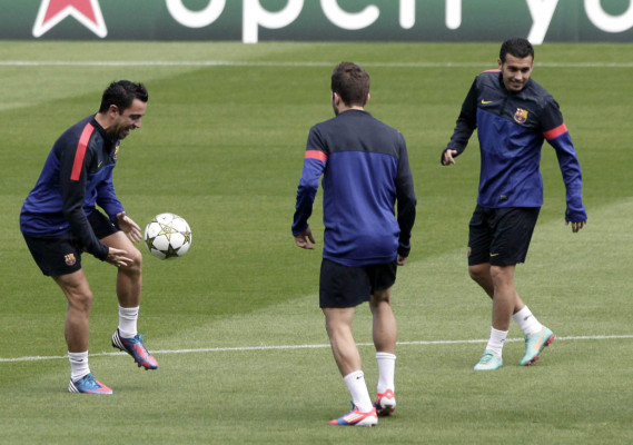 Imágenes del entrenamiento del Barca y Celtic