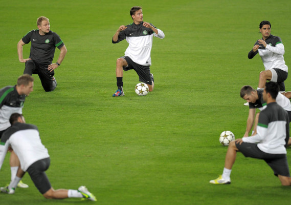 Imágenes del entrenamiento del Barca y Celtic