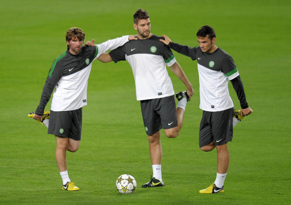 Imágenes del entrenamiento del Barca y Celtic