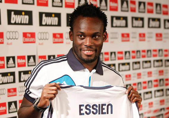 Imágenes del primer entrenamiento de Essien con el Real Madrid.