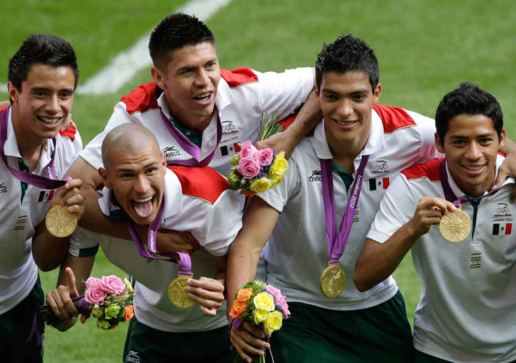 Mexico celebra su medalla de oro en londres.
