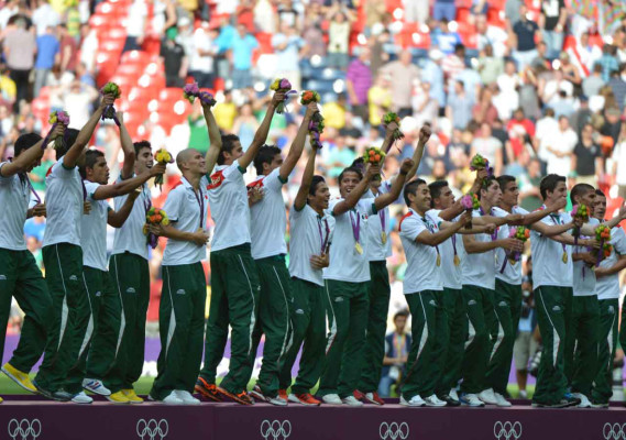 Mexico celebra su medalla de oro en londres.