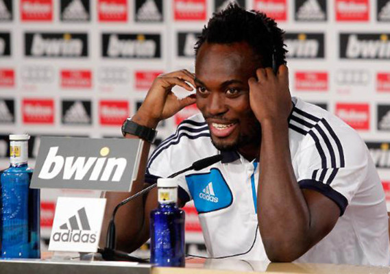 Imágenes del primer entrenamiento de Essien con el Real Madrid.