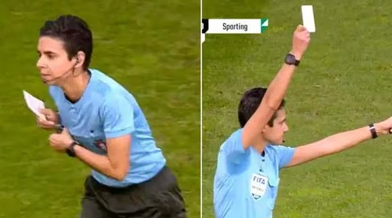 La tarjeta blanca ya apareció en Portugal en un partido de la rama femenina entre Benfica y Sporting.