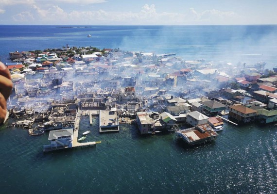 ¡Apocalíptico! Imágenes dolorosas de la devastación que dejó el incendio que arrasó la isla de Guanaja