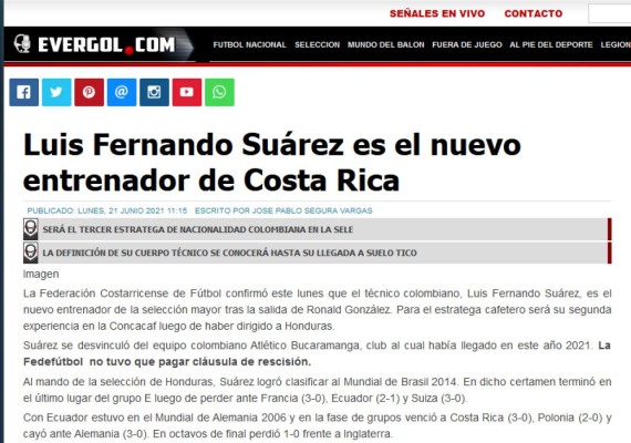 'El más parecido a Pinto, trabajador y metódico': Lo que dice la prensa tica de la llegada de Luis Fernando Suárez