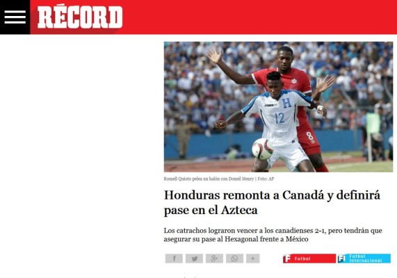 La prensa internacional resalta que 'Honduras sigue viva en la Eliminatoria de Concacaf'