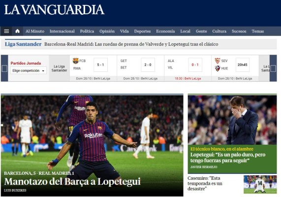 Lo que dice la prensa sobre el Barcelona-Real Madrid: 'A la calle'