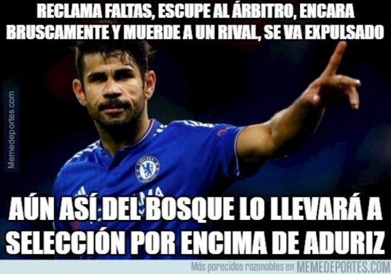 Memes a Diego Costa por intentar morden a jugador del Everton