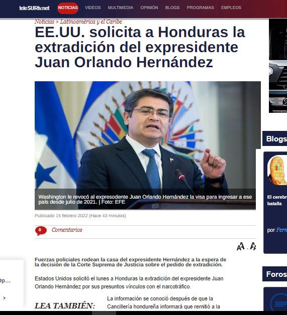 Así lo cuenta el mundo: Medios internacionales informaron la solicitud de extradición de Juan Orlando Hernández