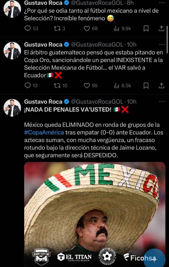 “Son unos inútiles” “El Karma existe”: Las otras reacciones de la prensa que atacan a Huerta tras la eliminación de México