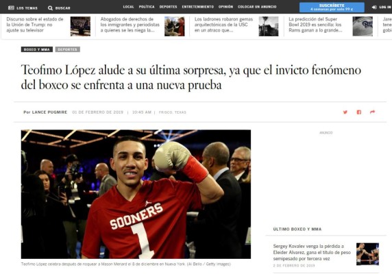Lo que dicen los medios sobre el nocaut de Teófimo López