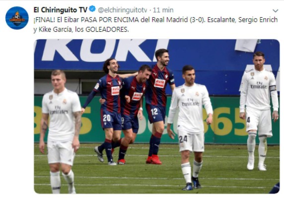 ''Bochorno'', así se come la prensa al Real Madrid tras recibir paliza del Eibar