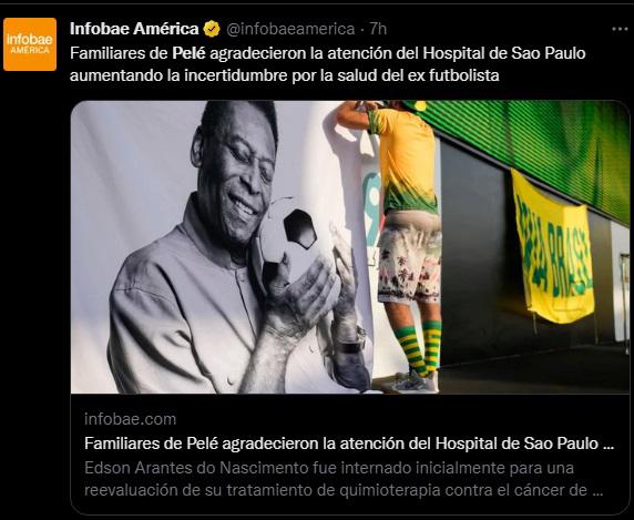 “Se acerca el adiós del mejor de la historia”: el mundo del fútbol se empieza a despedir de “O Rey” Pelé