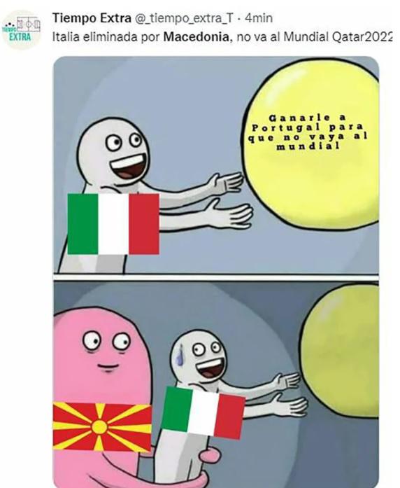 Italia se queda afuera del Mundial de Qatar 2022 y los memes los destrozan por caer con Macedonia