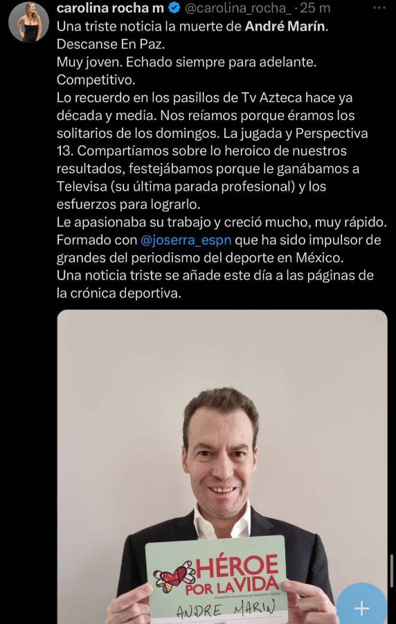 “Querido amigo...”: el último post de André Marín, mensaje de Faitelson y la despedida de los equipos mexicanos