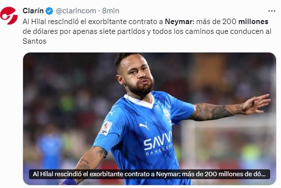 Así reaccionó la prensa internacional a la salida de Neymar del Al Hilal Saudí: “las cifras de una ruina faraónica”