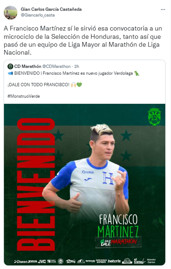 ¡De Tercera a Primera! Periodistas reaccionan tras anunciarse el fichaje de Francisco Martínez por el Marathón