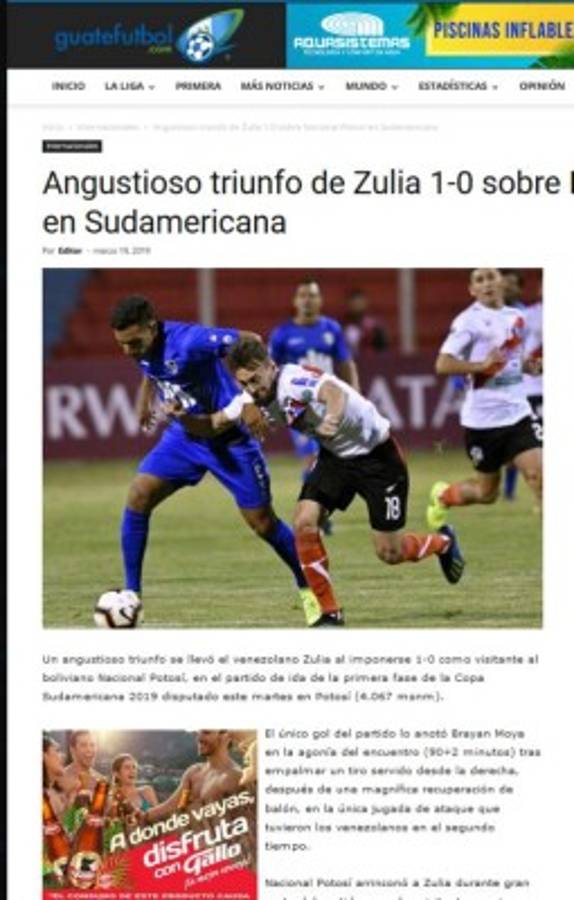 Prensa sudamericana: Bryan Moya amargó a un 'Nacional Potosí con récord de remates'